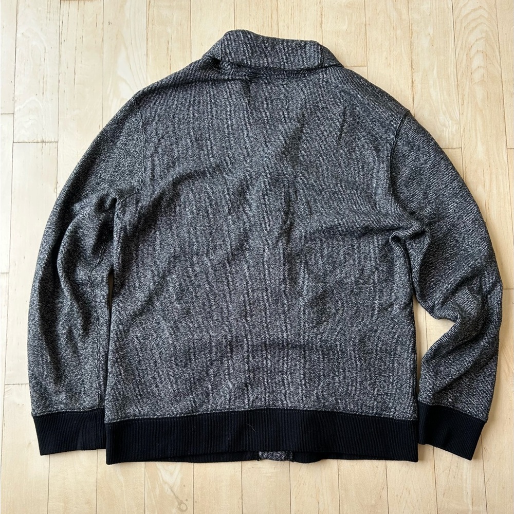 J. Crew Outerwear Fleece Heather Black Men’s Button Front Cardigan Size Large - Picture 2 of 9